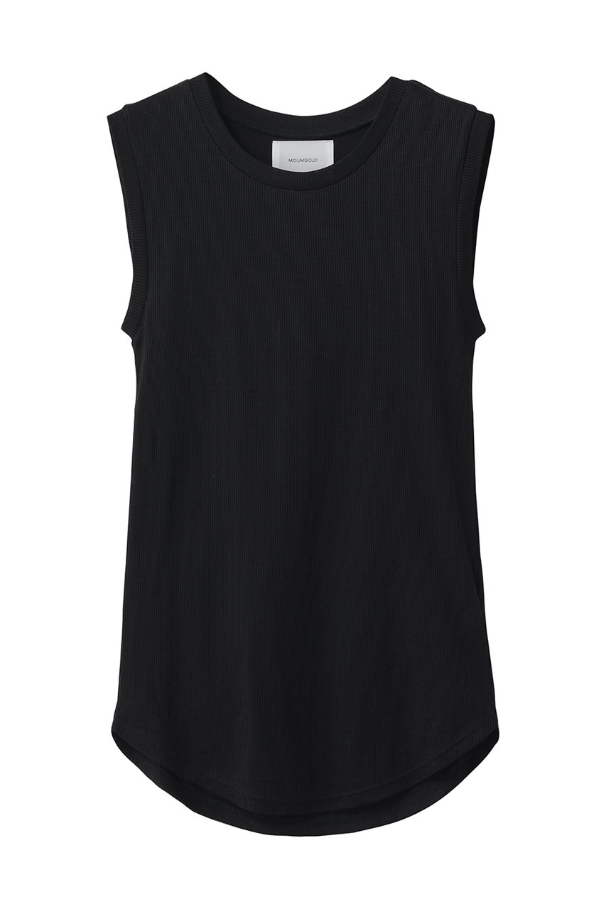 ミディウミソリッド/MIDIUMISOLIDのrib tank top.S タンクトップ(black/1-11200961)