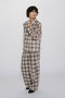 【MEN】sheer check tapered PT パンツ ミディウミソリッド/MIDIUMISOLID