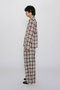 【MEN】sheer check tapered PT パンツ ミディウミソリッド/MIDIUMISOLID