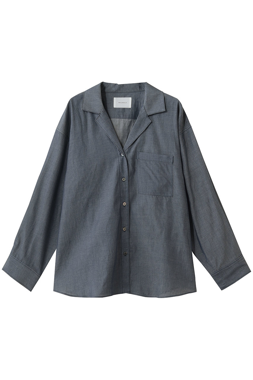 ミディウミソリッド/MIDIUMISOLIDのsheer denim open collar shirt シャツ(navy/1-132242)
