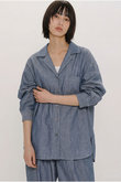 sheer denim open collar shirt(BLEACH) シャツ