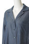 sheer denim open collar shirt(BLEACH) シャツ ミディウミソリッド/MIDIUMISOLID