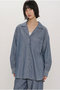 sheer denim open collar shirt(BLEACH) シャツ ミディウミソリッド/MIDIUMISOLID