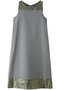 n/slv OP with foil print organdy ワンピース ミディウミソリッド/MIDIUMISOLID l.gray