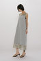 n/slv OP with foil print organdy ワンピース ミディウミソリッド/MIDIUMISOLID