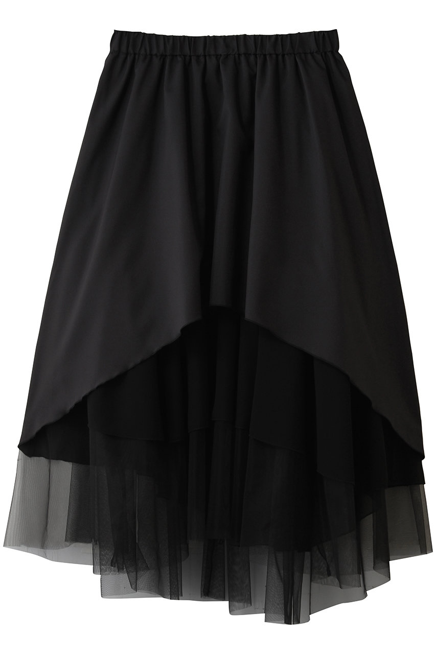 ミディウミソリッド/MIDIUMISOLIDのasymmetry tiered SK スカート(black/1-162212)