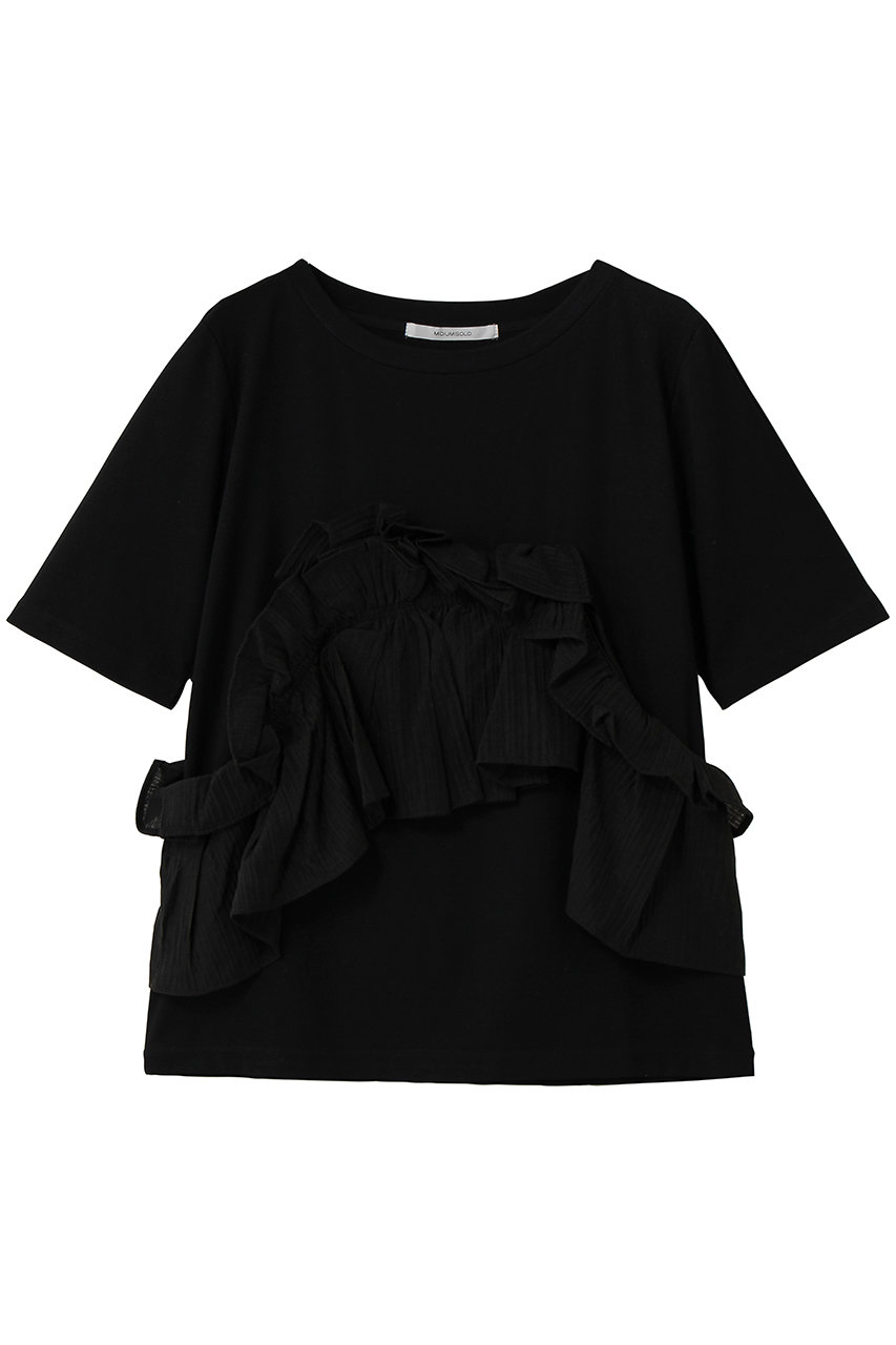 ミディウミソリッド/MIDIUMISOLIDのShift Frill Tee Tシャツ(black/2-117234)
