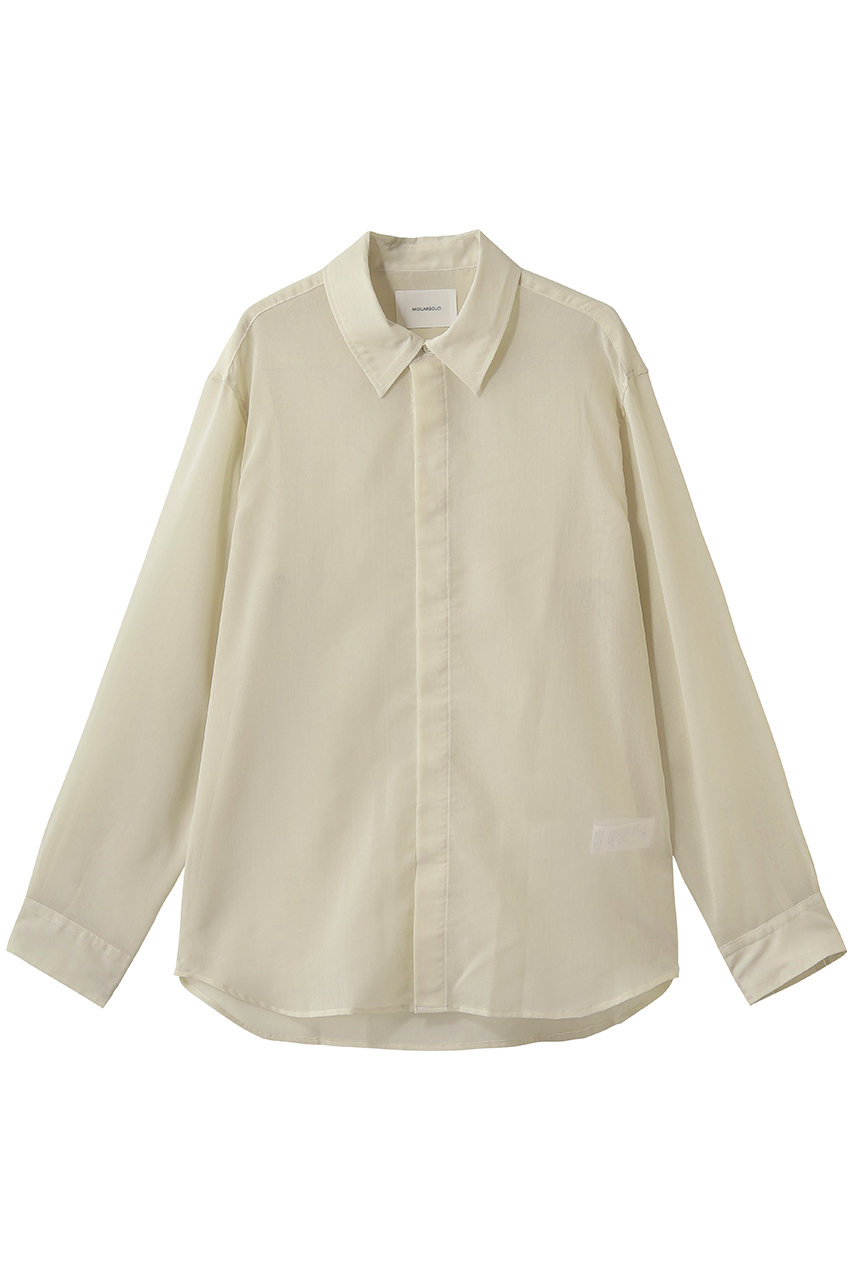 ミディウミソリッド/MIDIUMISOLIDの【MEN】sheer stripe shirt シャツ(ivory/1-131026)