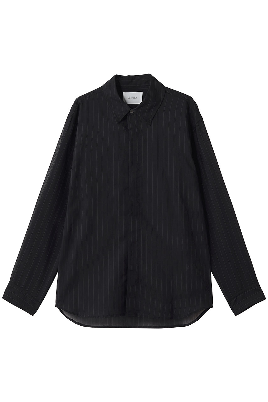 ミディウミソリッド/MIDIUMISOLIDの【MEN】sheer stripe shirt シャツ(black/1-131026)