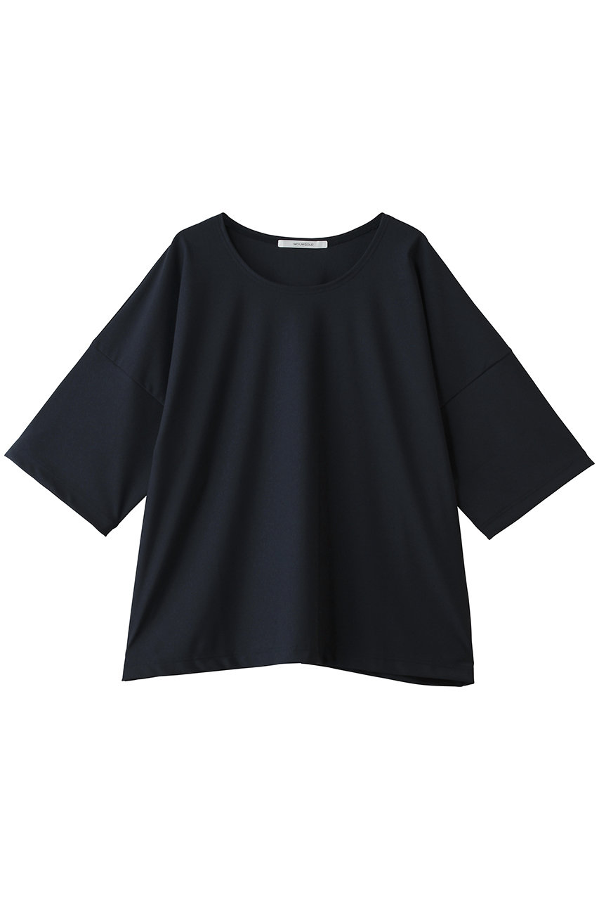 MIDIUMISOLID デザインカットソー カットジャガード 日本製 半袖Ｔシャツ カットソー ネイビー ブラック レディース ミディウミソリッド【中古】6-0410S△ MIDIUMISOLID デザインカットソー カットジャガード 日本製 半袖T