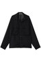【MEN】sheer open collar shirt シャツ ミディウミソリッド/MIDIUMISOLID black