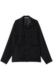 【MEN】sheer open collar shirt シャツ