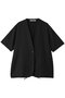 no collar drawstring shirt シャツ ミディウミソリッド/MIDIUMISOLID black