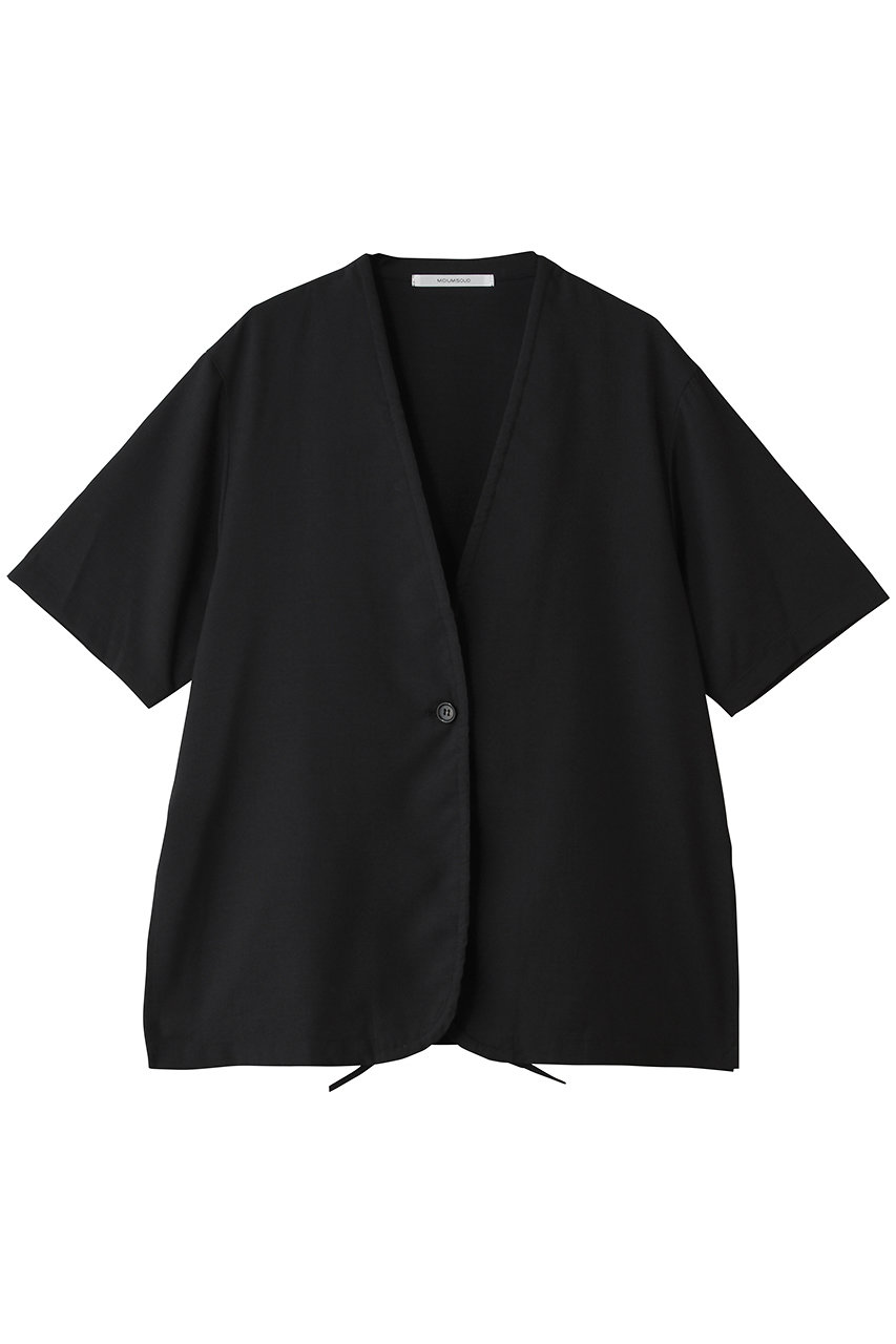 ミディウミソリッド/MIDIUMISOLIDのno collar drawstring shirt シャツ(black/2-132250)