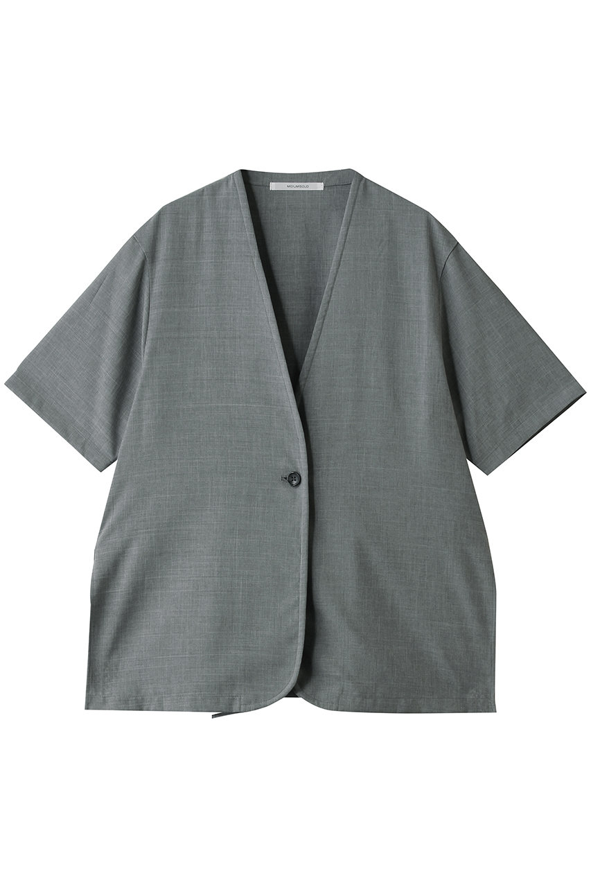 ミディウミソリッド/MIDIUMISOLIDのno collar drawstring shirt シャツ(l.gray/2-132250)