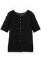 rib crew neck CD カーディガン ミディウミソリッド/MIDIUMISOLID black