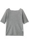 rib square round neck PO プルオーバー ミディウミソリッド/MIDIUMISOLID l.gray