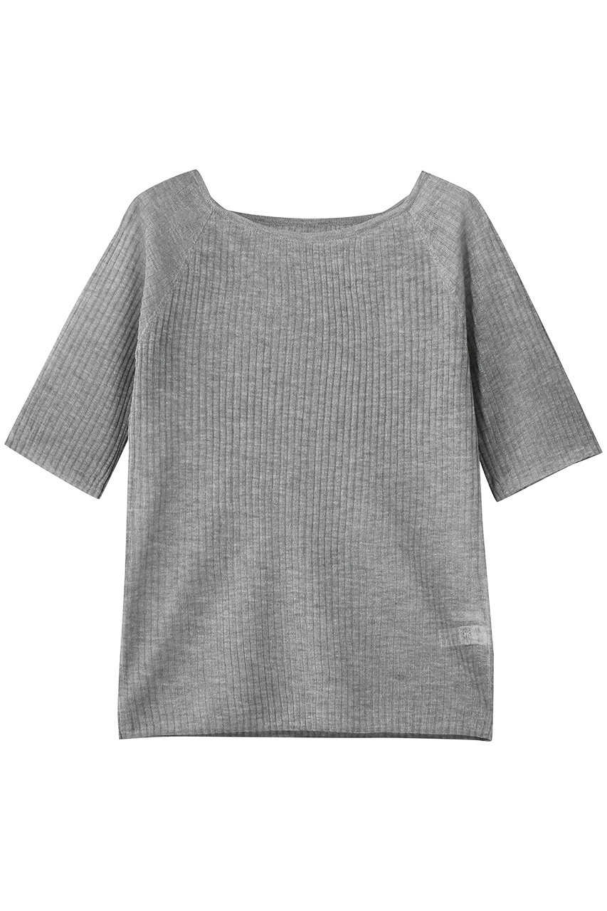 ミディウミソリッド/MIDIUMISOLIDのrib square round neck PO プルオーバー(l.gray/2-122167)