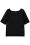 rib square round neck PO プルオーバー ミディウミソリッド/MIDIUMISOLID black