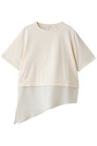 sheer mixed fabric T Tシャツ