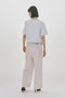 sheer mixed fabric T Tシャツ ミディウミソリッド/MIDIUMISOLID