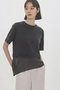 sheer mixed fabric T Tシャツ ミディウミソリッド/MIDIUMISOLID