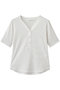 rib henley neck P/O プルオーバー ミディウミソリッド/MIDIUMISOLID off white