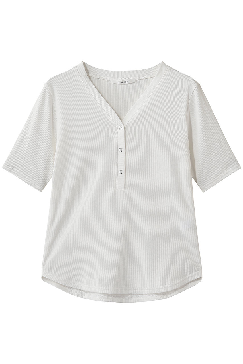 ミディウミソリッド/MIDIUMISOLIDのrib henley neck P/O プルオーバー(off white/2-112229)