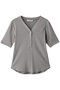 rib henley neck P/O プルオーバー ミディウミソリッド/MIDIUMISOLID l.gray