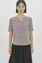 rib henley neck P/O プルオーバー ミディウミソリッド/MIDIUMISOLID
