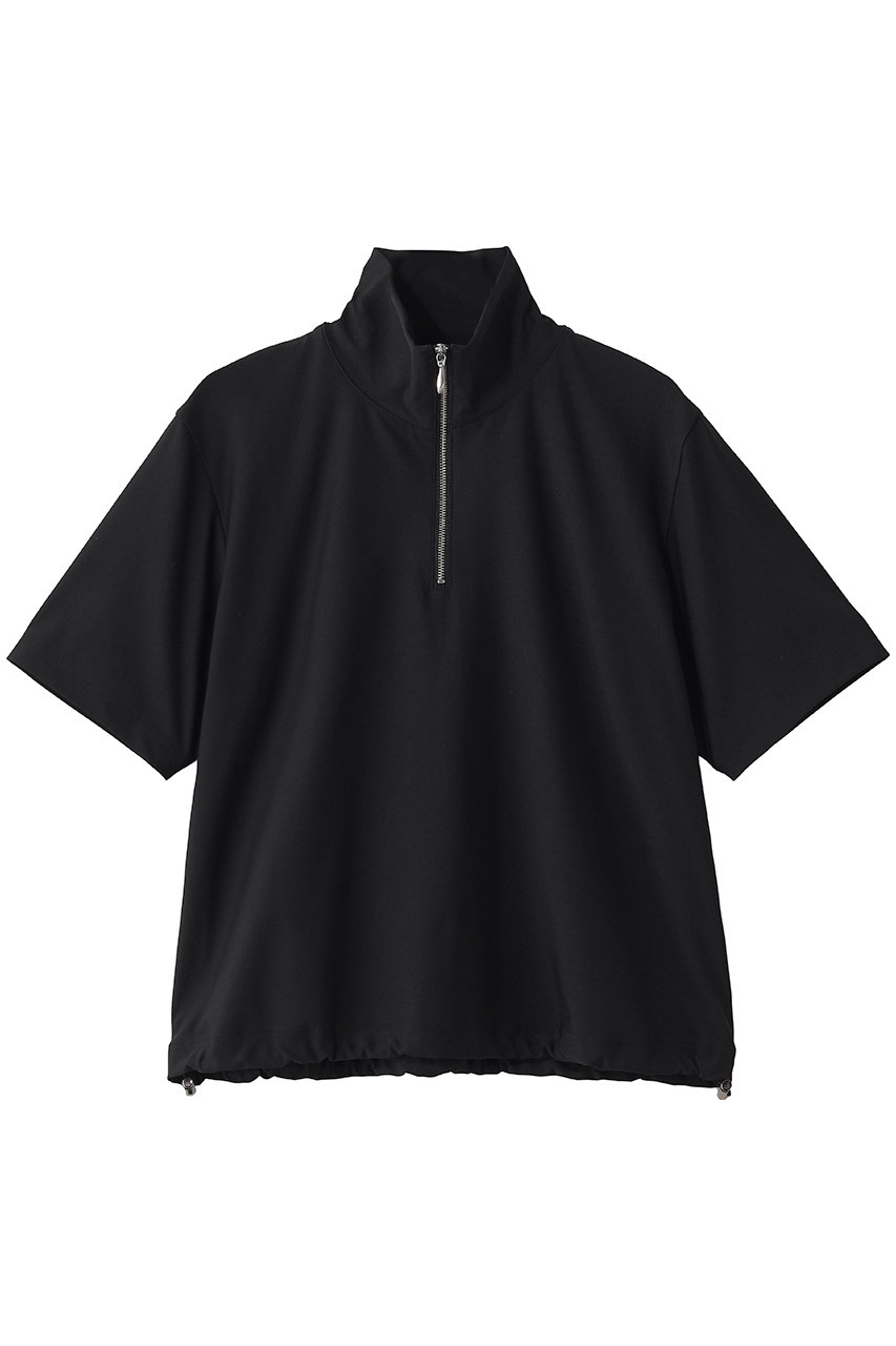 ミディウミソリッド/MIDIUMISOLIDのessential zip neck top トップ(black/2-112226)