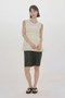 woven pleated combined camisole キャミソール ミディウミソリッド/MIDIUMISOLID