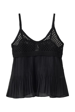 ミディウミソリッド/MIDIUMISOLIDのwoven pleated combined camisole キャミソール(110100/110101)