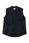 N/S asymmetry pleats shirt シャツ ミディウミソリッド/MIDIUMISOLID navy