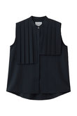 N/S asymmetry pleats shirt シャツ