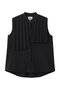 N/S asymmetry pleats shirt シャツ ミディウミソリッド/MIDIUMISOLID black