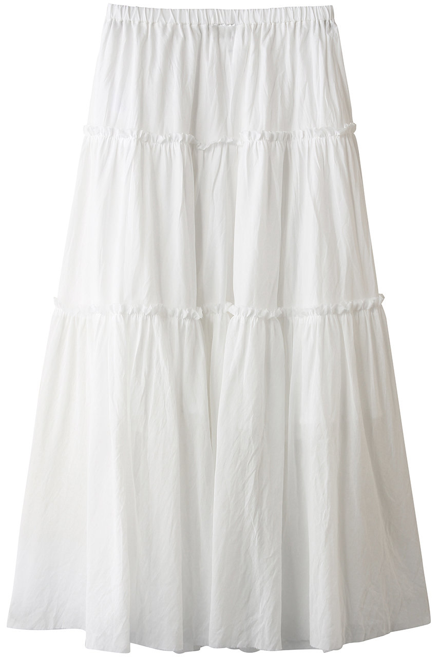 ミディウミソリッド/MIDIUMISOLIDのsheer tiered SK スカート(off white/2-162224)