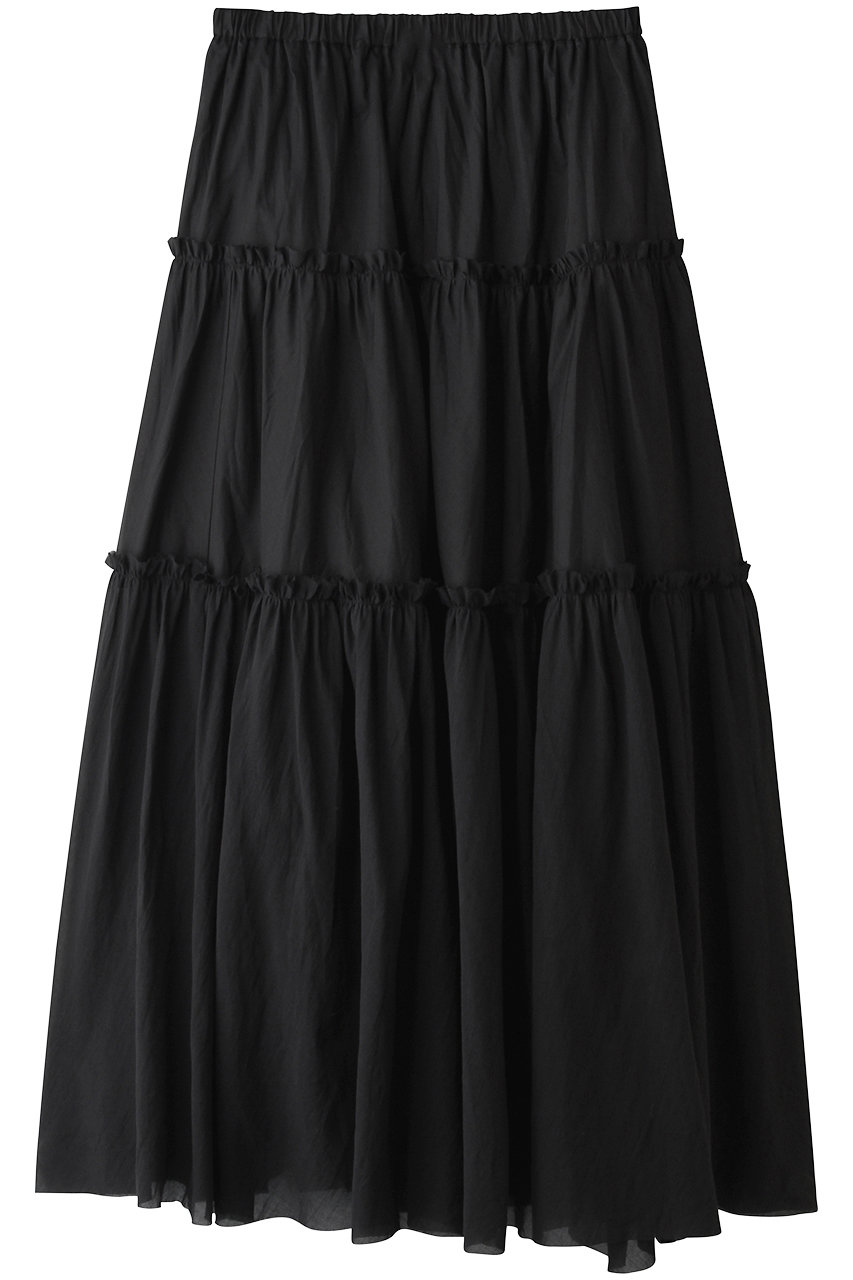 ミディウミソリッド/MIDIUMISOLIDのsheer tiered SK スカート(black/2-162224)