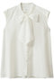 ribbon tie N/S blouse ブラウス ミディウミソリッド/MIDIUMISOLID off white