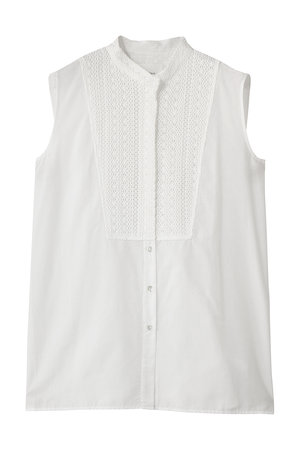 ミディウミソリッド/MIDIUMISOLIDのwide shirt with lace シャツ(110400/110401)