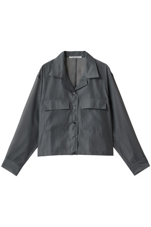 ミディウミソリッド/MIDIUMISOLIDのopen collar sheer shirt シャツ(110400/110403)