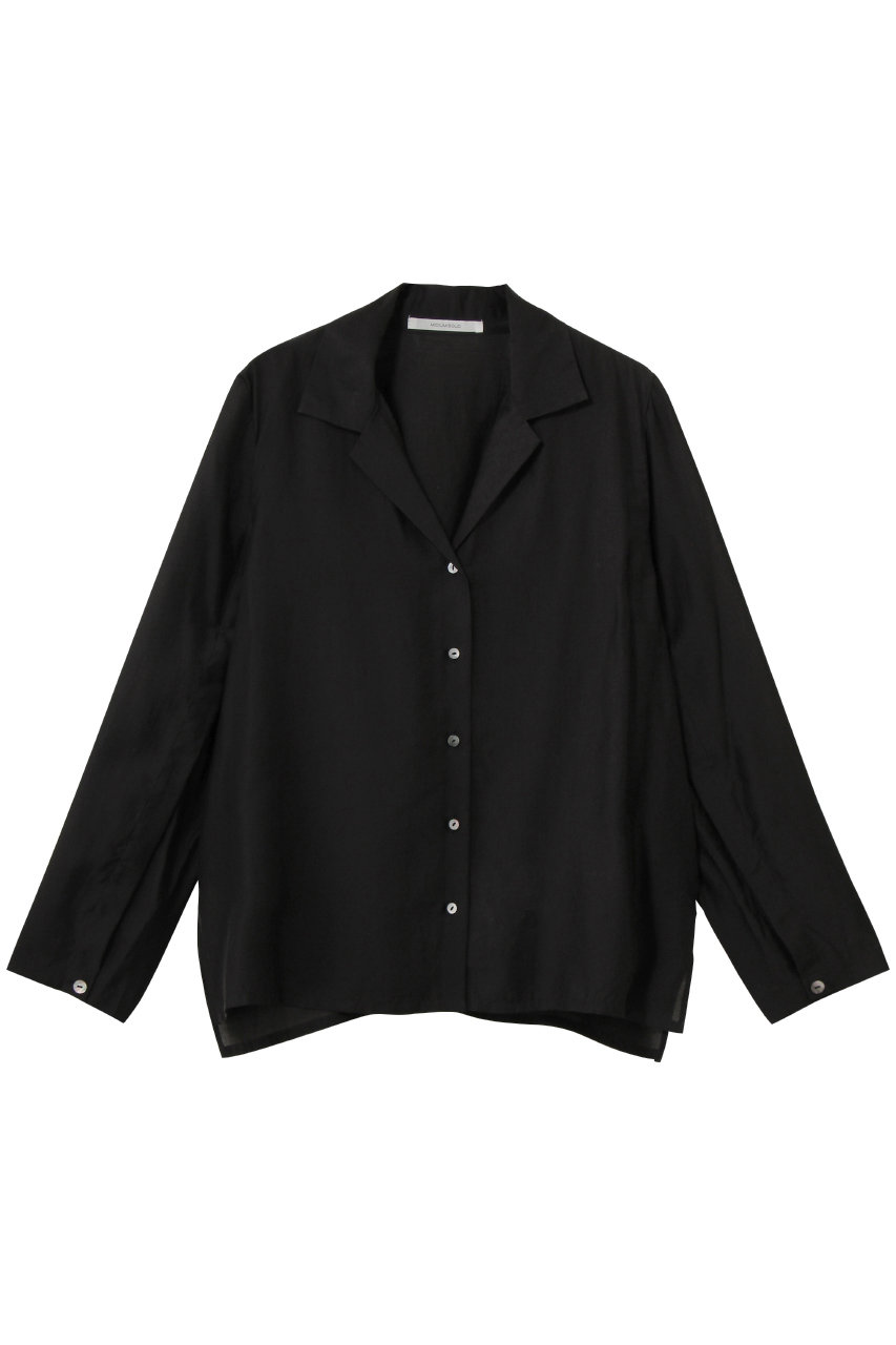 MIDIUMISOLID Air split shirt シャツ (black, F) ミディウミソリッド ELLE SHOP