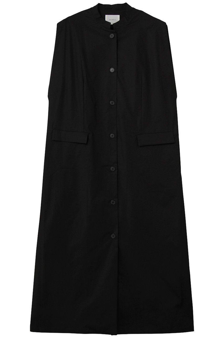 MIDIUMISOLID edge line long gilet ジレ (black, F) ミディウミソリッド ELLE SHOP