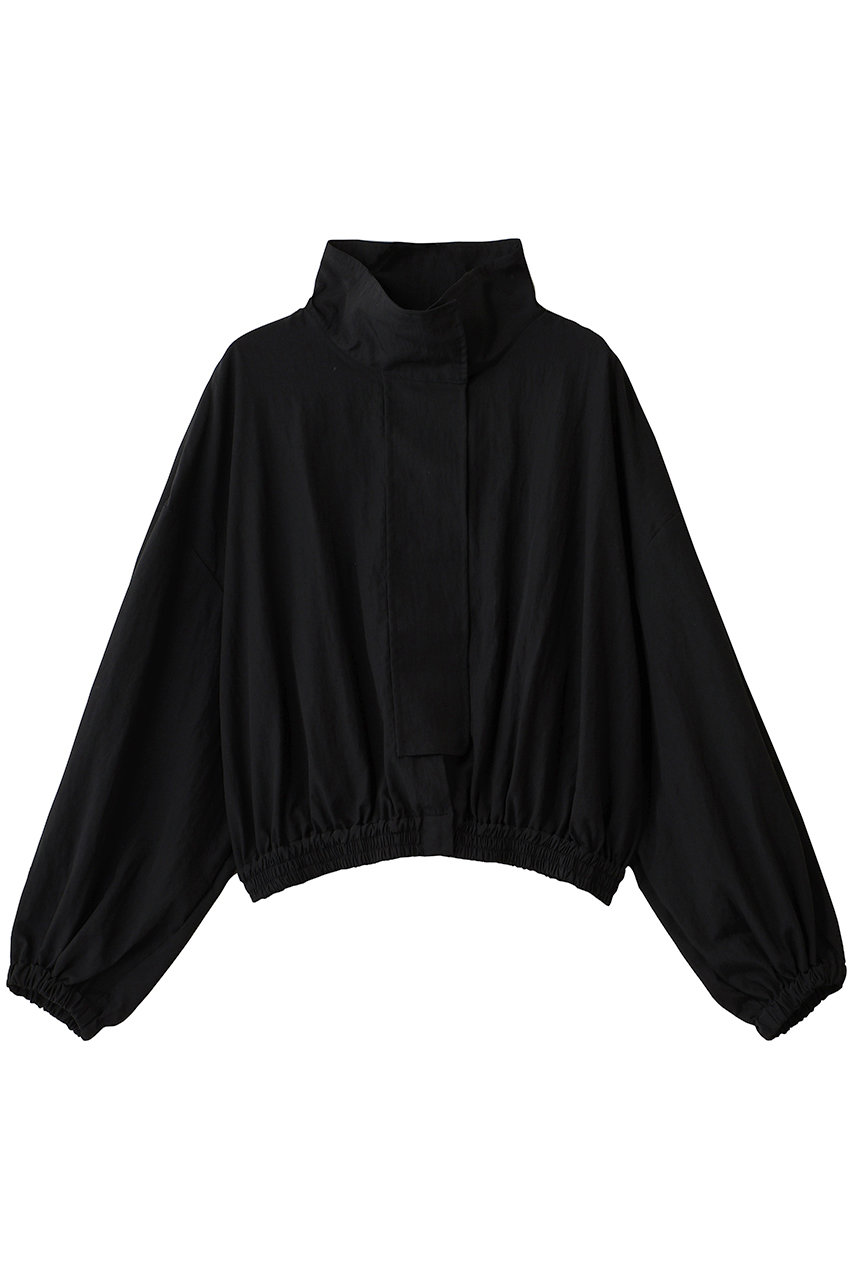 MIDIUMISOLID soft curve nylon blouson ブルゾン (black, F) ミディウミソリッド ELLE SHOP