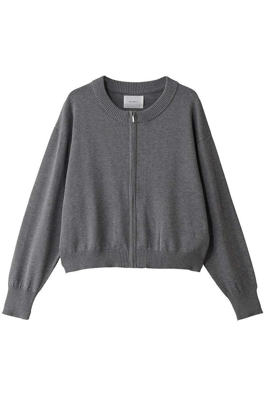 MIDIUMISOLID calm zip knit ニット (l.gray, F) ミディウミソリッド ELLE SHOP