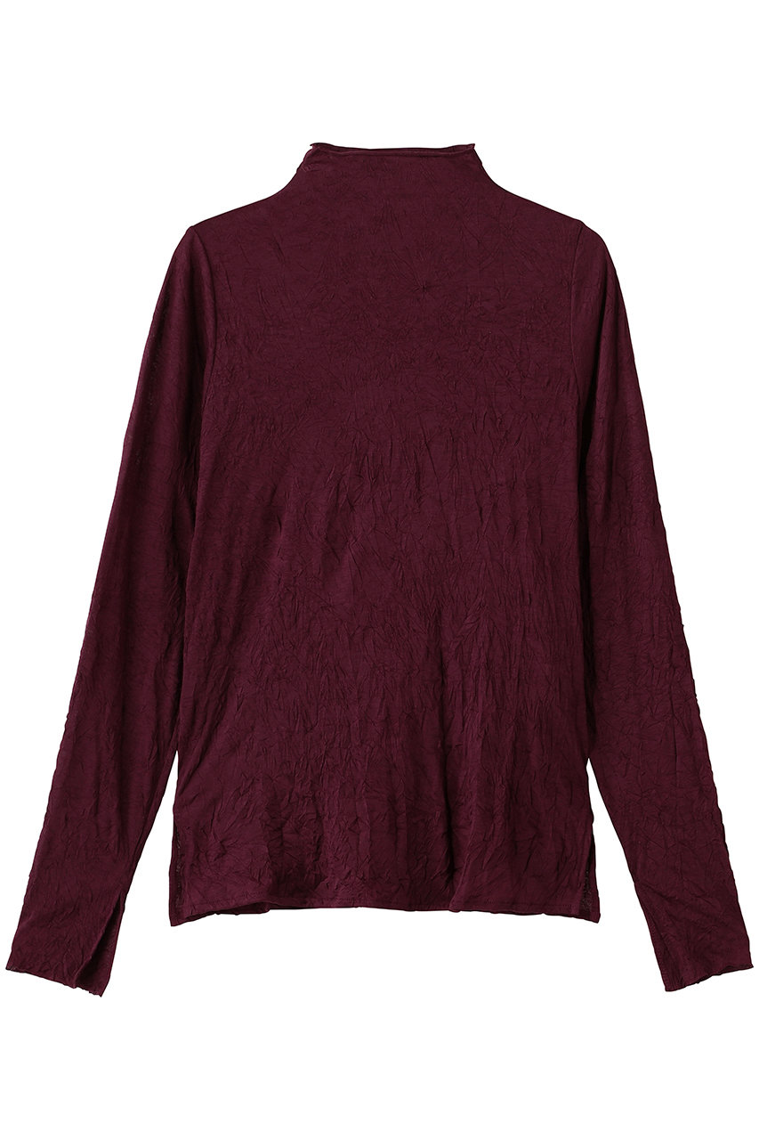 MIDIUMISOLID wrinkle sheer high neck inner インナー (wine, F) ミディウミソリッド ELLE SHOP