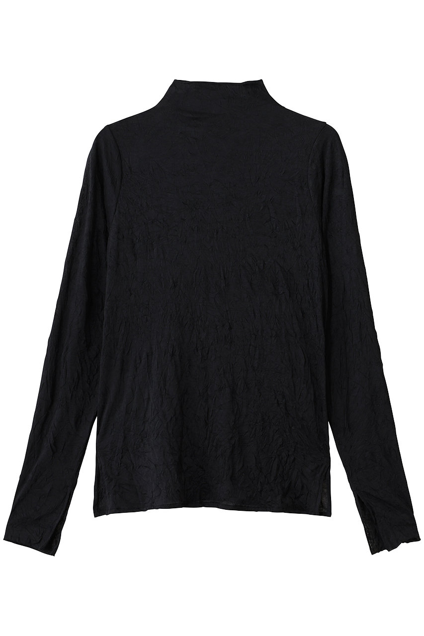 MIDIUMISOLID wrinkle sheer high neck inner インナー (black, F) ミディウミソリッド ELLE SHOP
