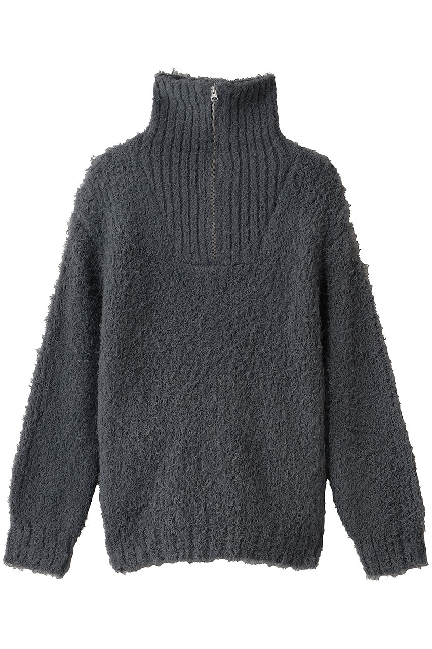MIDIUMISOLID cloud loop zip knit ニット (c.gray, F) ミディウミソリッド ELLE SHOP