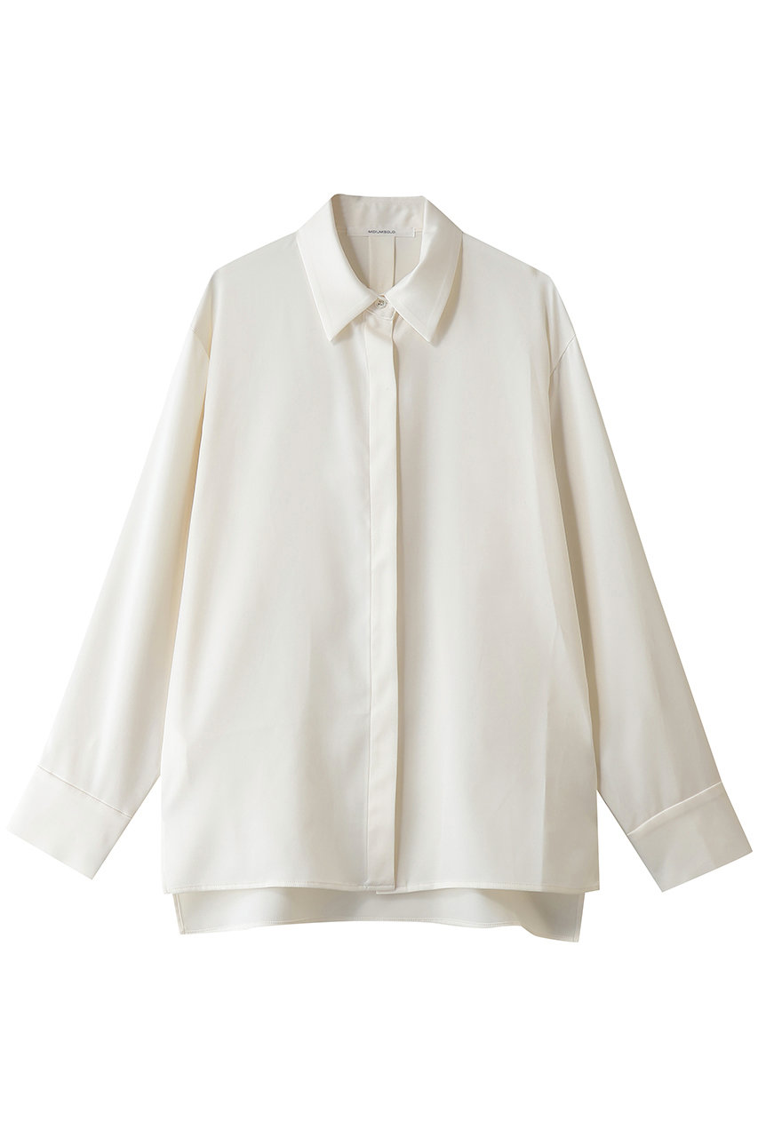 MIDIUMISOLID hidden wrap shirt シャツ (off white, F) ミディウミソリッド ELLE SHOP
