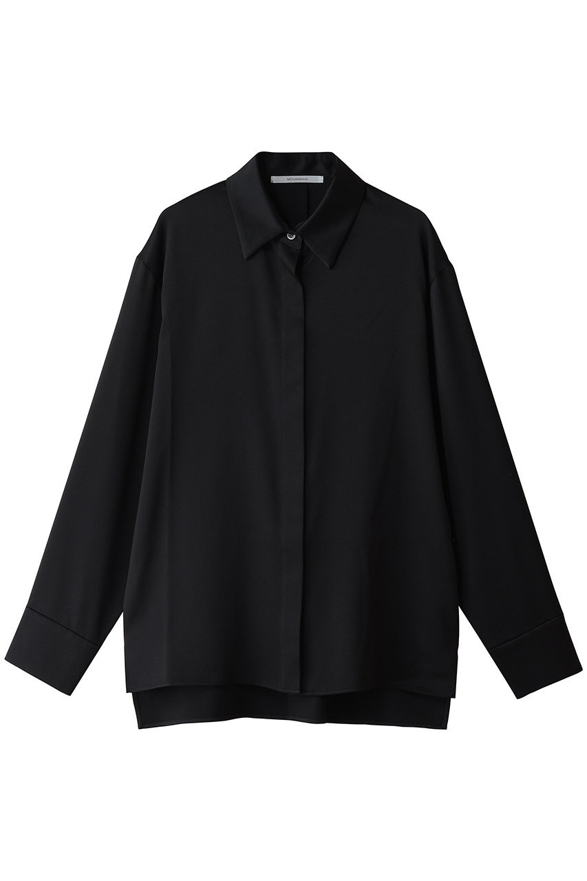 MIDIUMISOLID hidden wrap shirt シャツ (black, F) ミディウミソリッド ELLE SHOP